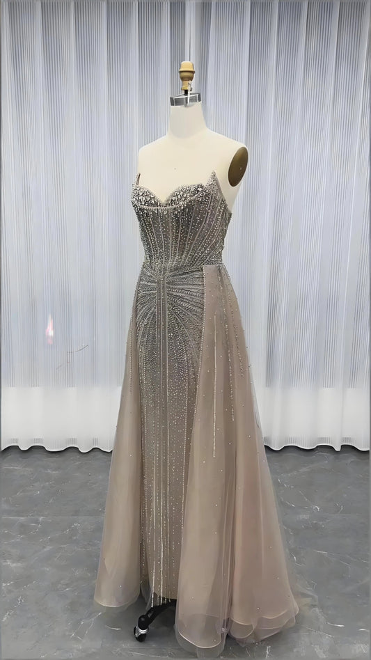 Evening Dress 004-evening dress strapless beaded party dres